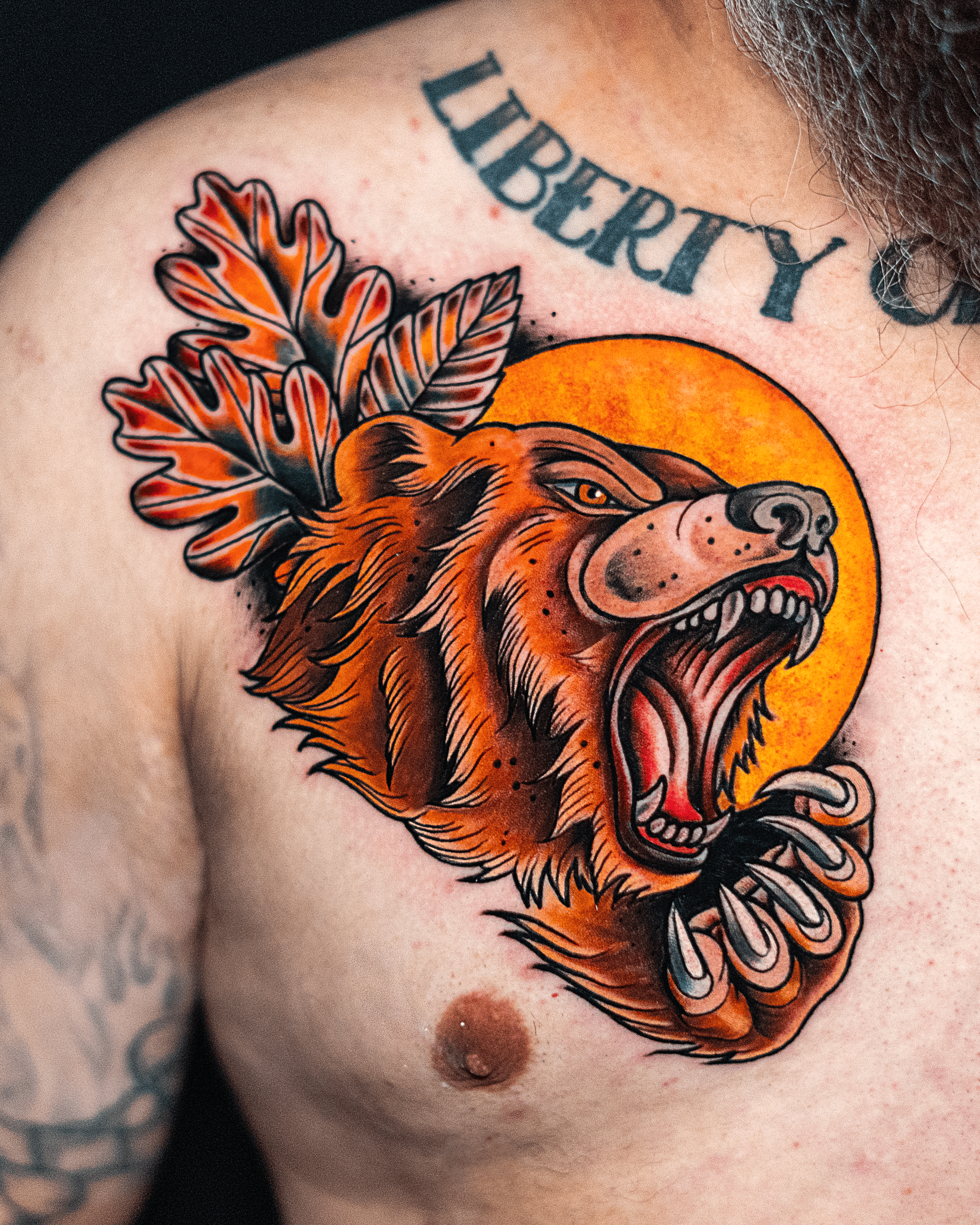 Neo-Traditional Bear Tattoo