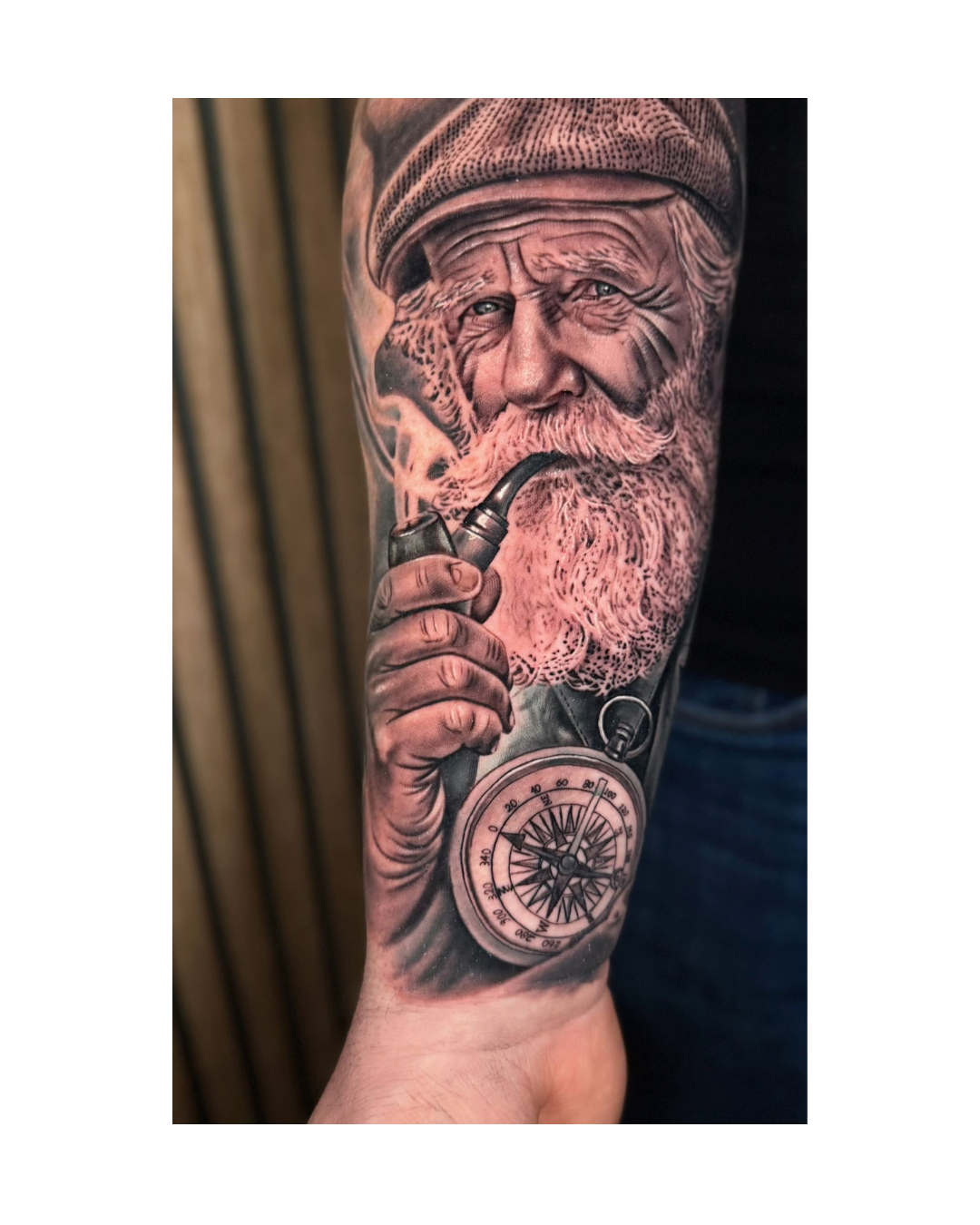 Old Sailor Portrait with Compass