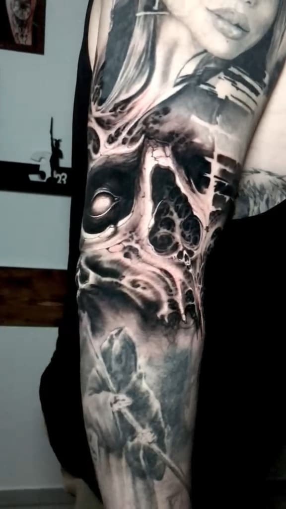 Alien Skull and Extraterrestrial Figure