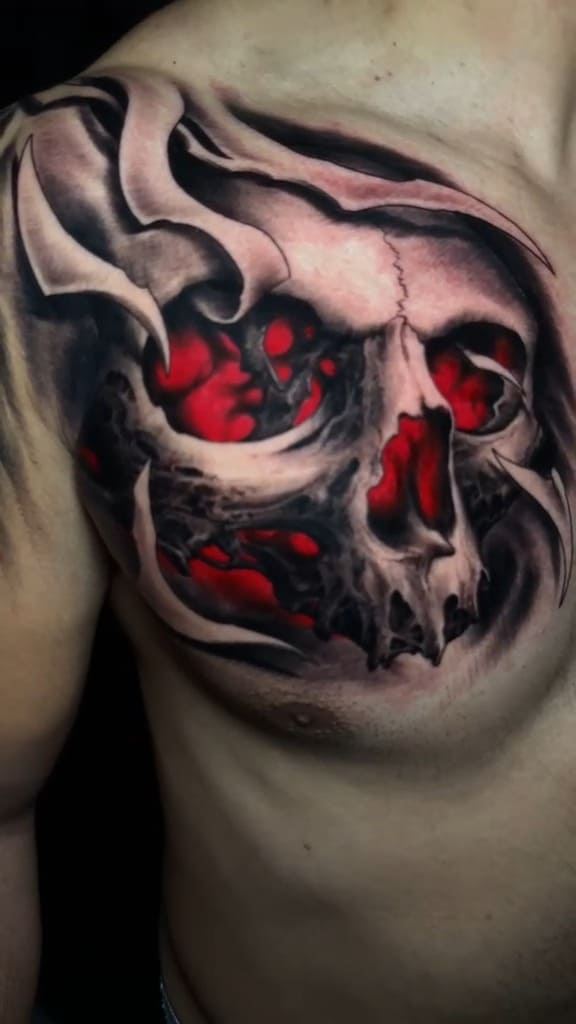 Demonic Skull with Red Inferno