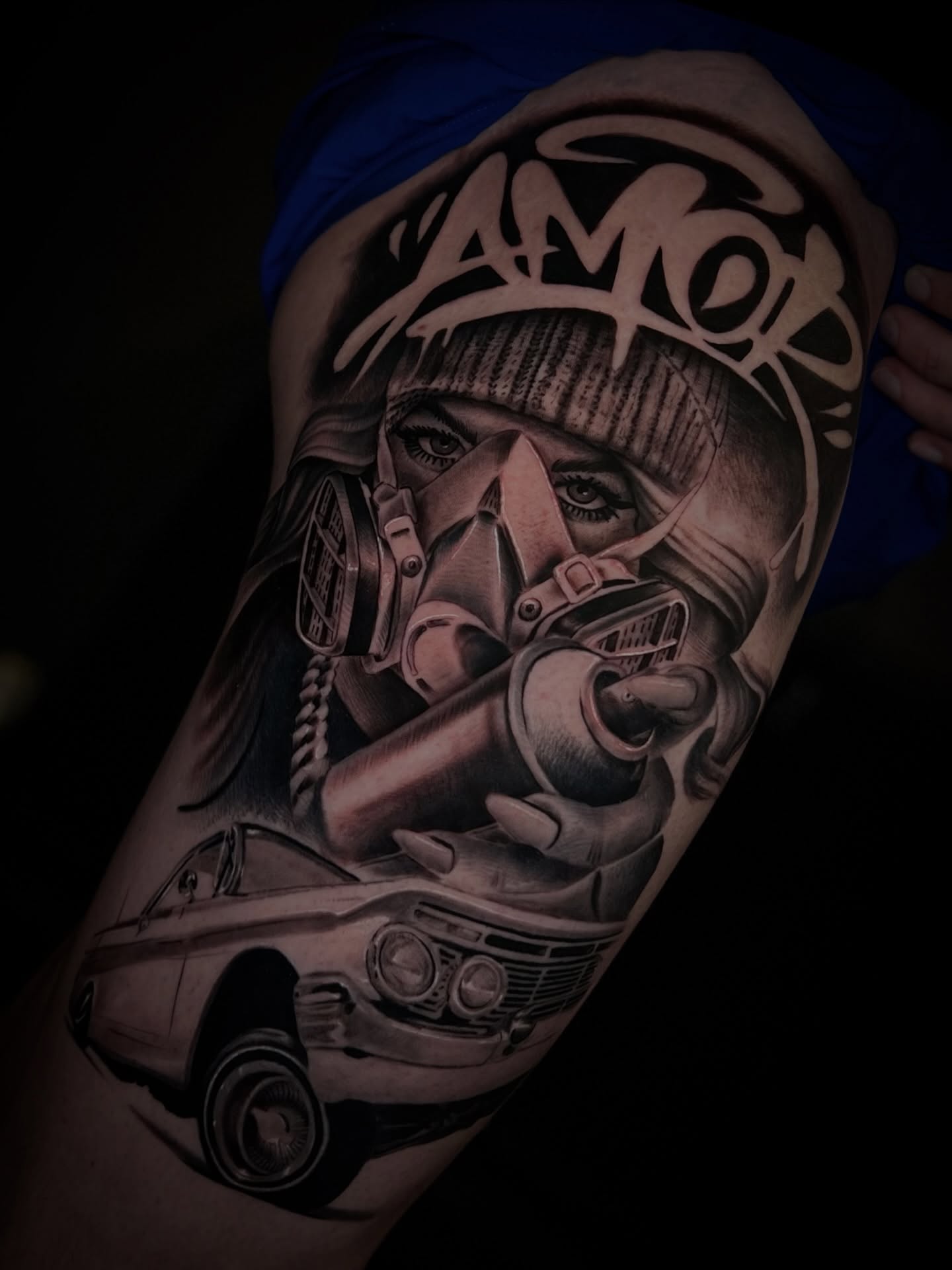Urban Graffiti Girl with Spray Paint and Lowrider