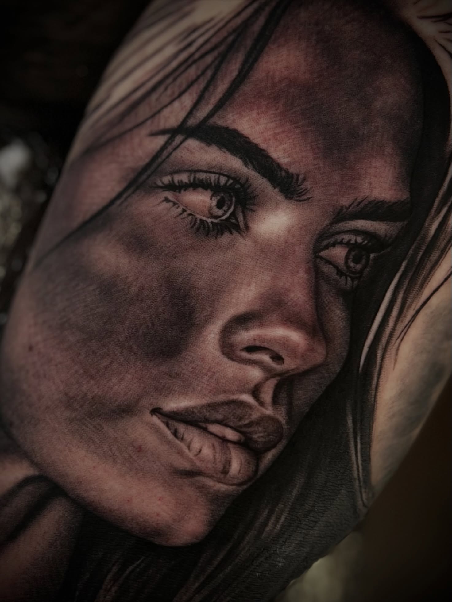 Realistic Woman Portrait Tattoo
